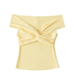 Elegant Off-Shoulder Yellow Blouse